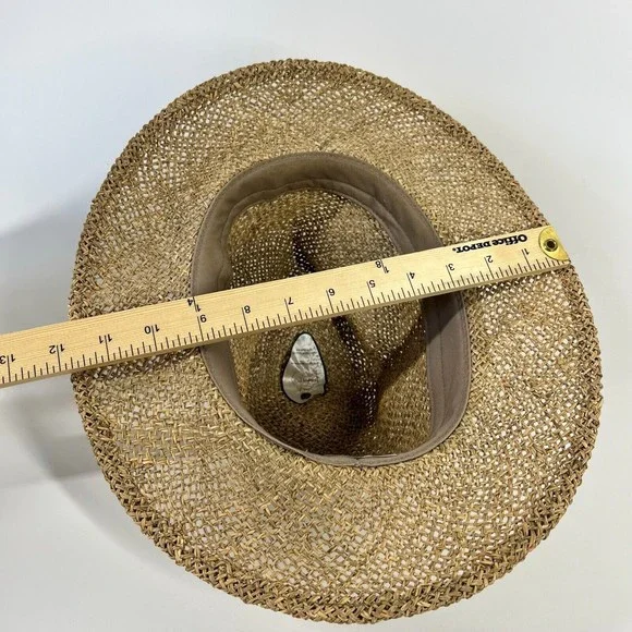 Summer Club Womens Styled In Australia Straw Hat Cream Band Natural Fiber Medium - Picture 8 of 9